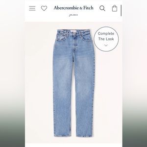 Abercrombie & Fitch Curve Love Ultra High Rise 90s Straight Jeans